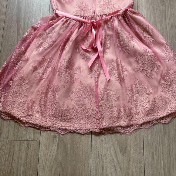 Rare Editions Girls 14 Pink Blush Sleeveless Rhinestone Bow Formal Party - Picture 11 of 11